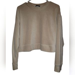 Zara high low crop sweatshirt- Cream Color